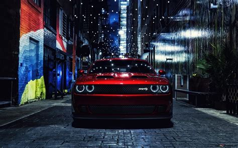 Dodge challenger SRT hellcat red HD wallpaper download