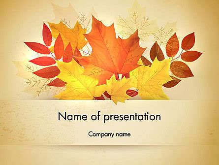 Bunch of Autumn Leaves Presentation Template for PowerPoint and Keynote ...