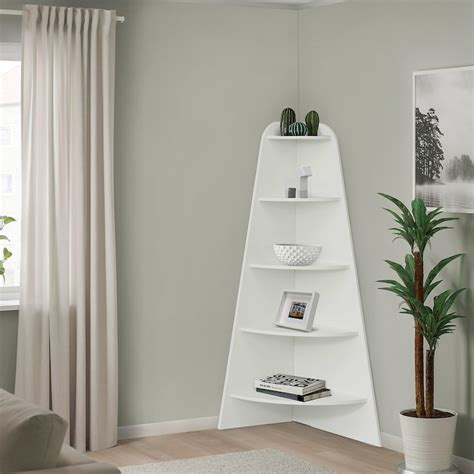 VARBY corner shelf unit, white, 53x155 cm - IKEA