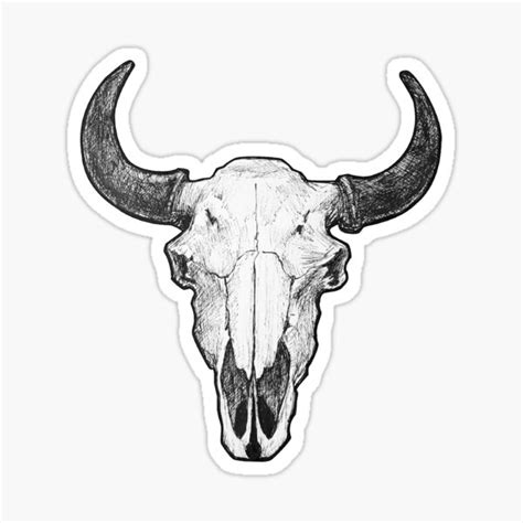 "Bison Skull" Sticker for Sale by Marpo | Redbubble