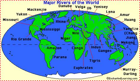 Outline Map Major Rivers World