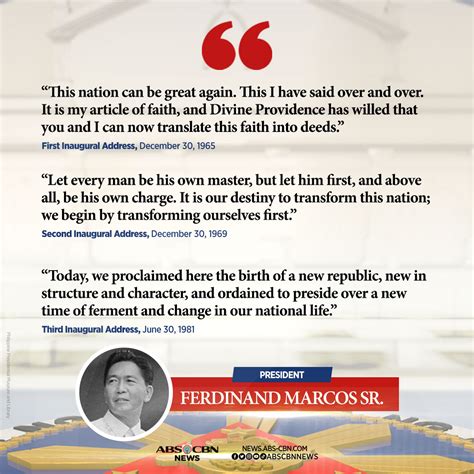 Ferdinand Marcos Sr., who ruled the Philippines for 20 years, gave a ...