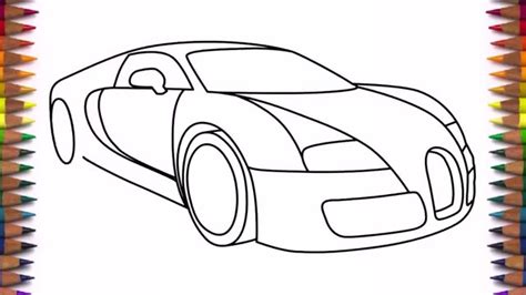 How to draw a car Bugatti Veyron 2011 drawing - YouTube