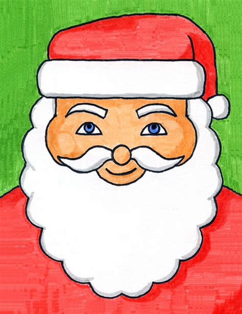 Easy Drawing Santa Face – Warehouse of Ideas