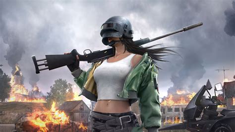 Download wallpaper 1920x1080 pubg, helmet girl, 2020, full hd, hdtv ...