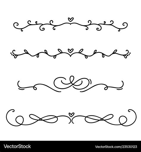 Vintage line elegant dividers Royalty Free Vector Image