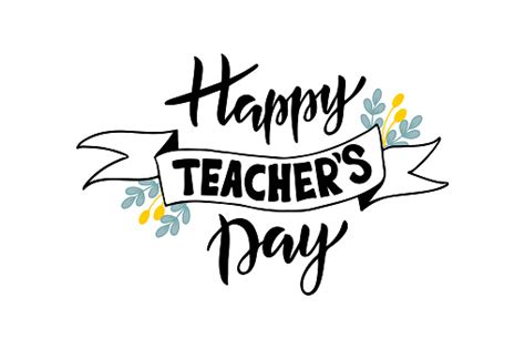 Happy Teachers Day Typography Lettering Stock Illustration - Download ...