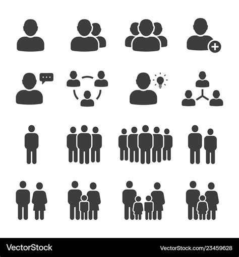 Public people icon set Royalty Free Vector Image