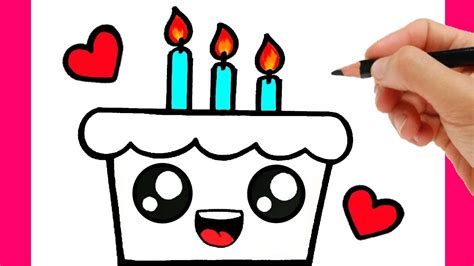 HOW TO DRAW A BIRTHDAY CAKE - DRAWING BIRTHDAY CAKE EASY - YouTube