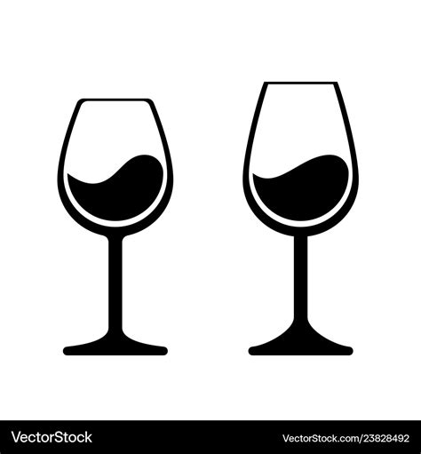 Wine glass icons isolated wineglass silhouette Vector Image