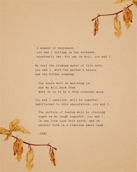 Rumi Love Poem, A Moment of Happiness, Love Poetry, Gift Idea ...