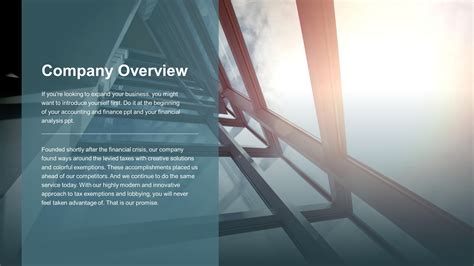 Financial Company Overview PowerPoint Template - SlideStore