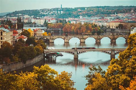 HD wallpaper: Autumn Colors in Prague, Czechia, architecture, bridge ...