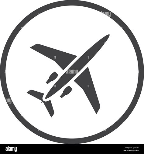 Airplane icon. Airport round symbol. Flight sign Stock Vector Image ...