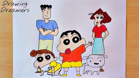 Shinchan Drawing || How to Draw Shin chan family Step by Step | Easy ...