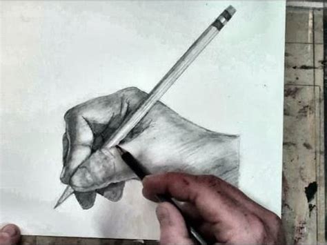 Hand Holding Pencil Drawing