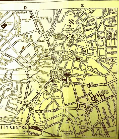 Map of Coventry, 1950's | Coventry, Coventry city, Warwickshire