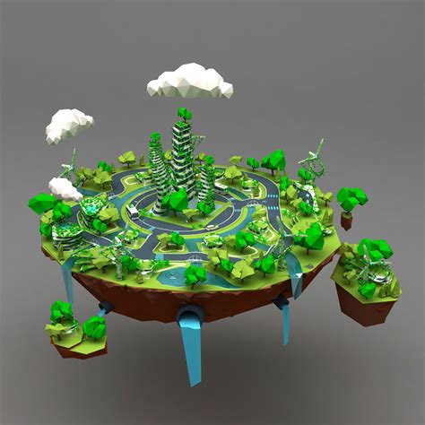 Low-poly model Abandoned Eco City by ig76. Low-poly model Abandoned Eco ...