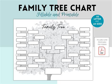 Blank Family Tree Chart Template, Family History, Pedigree Chart ...