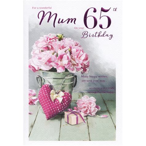 Mum 65th Birthday Card 7830 – HUGS & KISSES