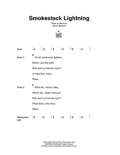 Howlin' Wolf "Smokestack Lightning" Sheet Music Notes | Download ...