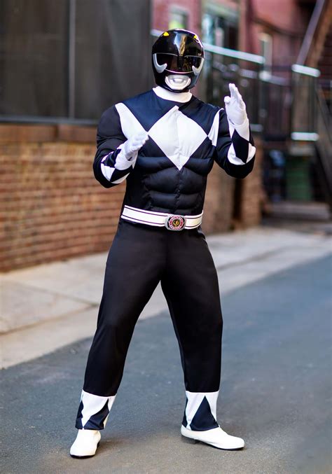 Power Rangers Adult Black Ranger Muscle Costume - $69.99