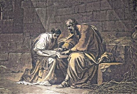 Paul writing his epistles in prison