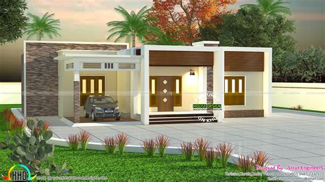 900 sq-ft 2 BHK flat roof house | Kerala house design, Modern house ...