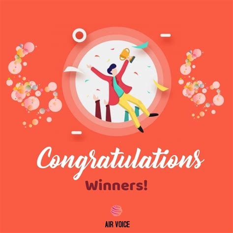 Congratulations Contest Winner Announcement Template