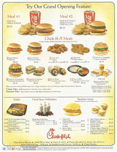 Chick-fil-A Menu, Menu for Chick-fil-A, Davie, Miami - Urbanspoon/Zomato