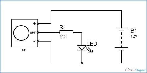 PIR Sensor Based Motion Detector / Sensor Circuit Diagram