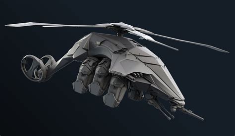 Sci-Fi Helicopter | 3D model | Helicopter, Aircraft design, Aircraft art