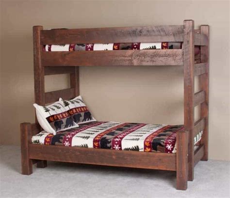 Lodge XL Twin Over Queen Barnwood Bunk Bed | Adult Bunk Beds