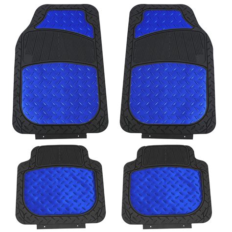 FH Gorup Car Floor Mats Metallic Rubber Floor Mats Full Set For Auto ...