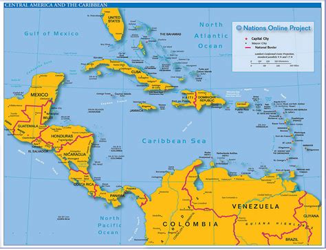 Political Map of Central America and the Caribbean - Nations Online Project