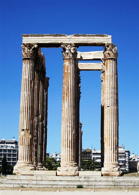 Corinthian Columns Of The Temple Of Olympian Zeus Ancient Ornate Greek ...