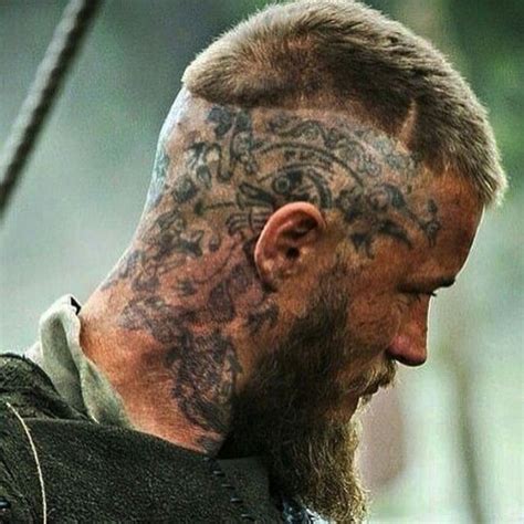 Ragnar's right-side head tattoo - As with the left-hand side of his ...