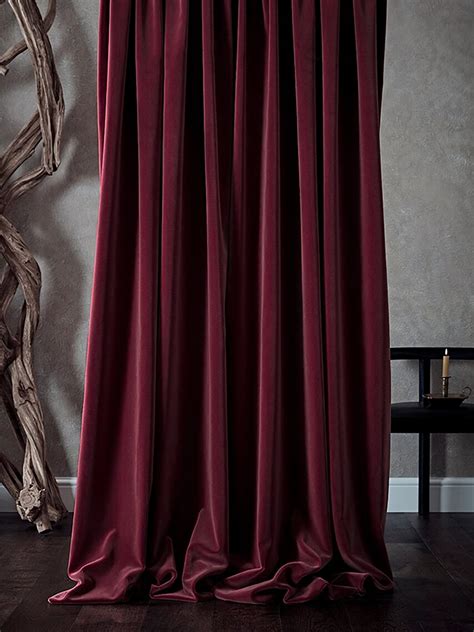 Pair of Wine Velvet Curtains Burgundy Red Curtain Dark Red - Etsy UK