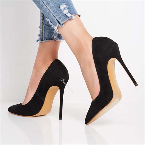 Shoespie Black Classic Suede Sexy Stiletto Heels- Shoespie.com