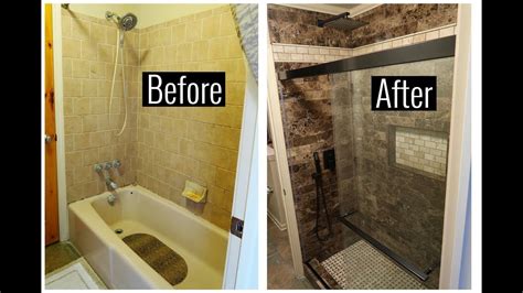 TUB TO SHOWER TRANSFORMATION - YouTube