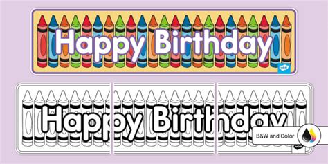 Happy Birthday Crayons Banner (teacher made) - Twinkl