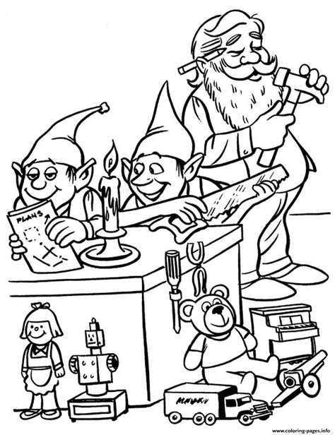 Elves And Santa Christmas S For Kids4a74 Coloring page Printable