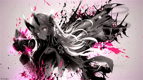 anime, anime girls, splatter, mask, gas masks, paint splatter HD Wallpaper