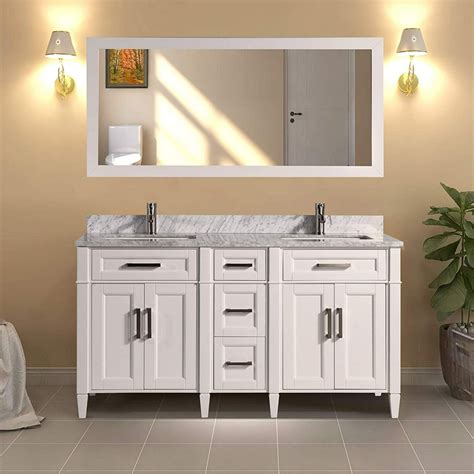 Vanity Art 60" Double Sink Bathroom Vanity Combo Set 5-Drawers, 2 ...