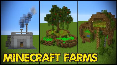 11 Minecraft Farm Designs! - YouTube