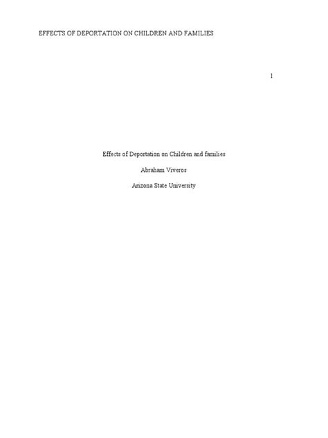 Effects of Deportation On Children and Families | PDF | Deportation ...