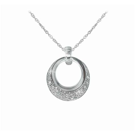 Tipperary Crystal Silver Circle Pendant - Allens Jewellery