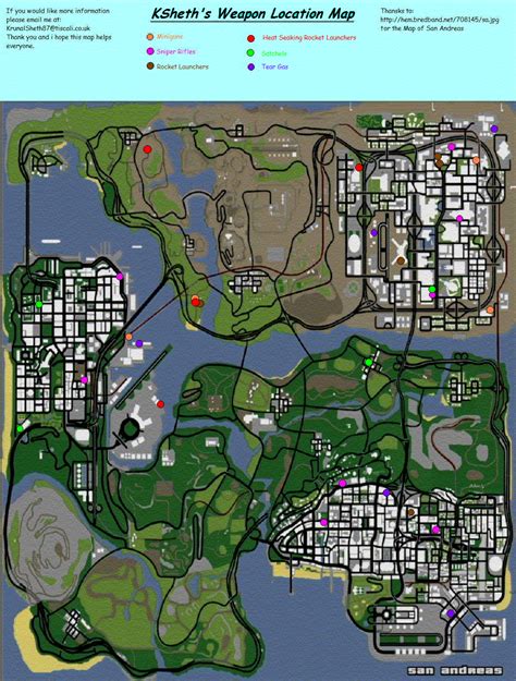 Grand Theft Auto: San Andreas Weapon Location Map (GIF) - Neoseeker ...