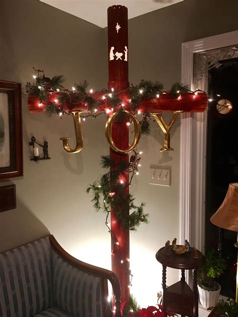 Rustic PVC Cross for Christmas Decor