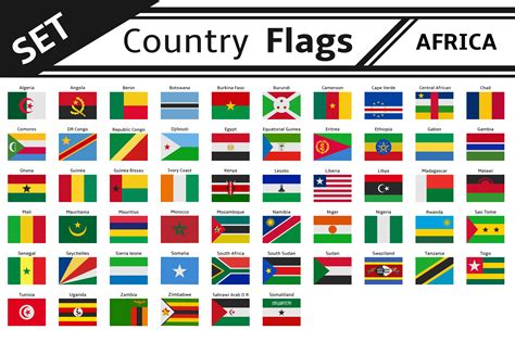 set countries flags africa | Illustrations ~ Creative Market